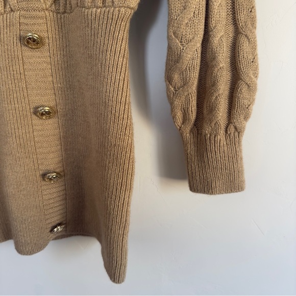 NWT Retrofete Tala Dress knit with gold details in Beige Size: Small - Picture 6 of 8